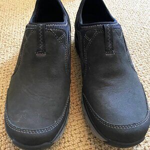Womens Clarks Black Leather Slip On Waterproof